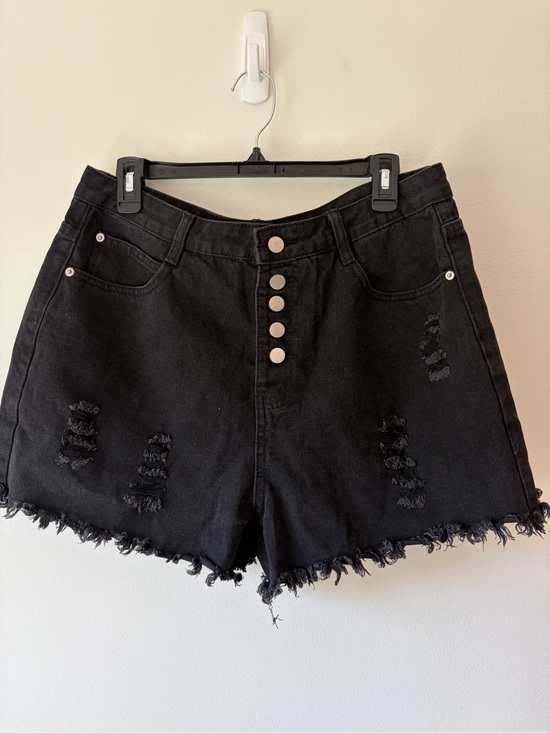 SHEIN Pants - SHEIN Black Denim Shorts with Zipper Fly